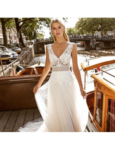 Robe De Mariée Bohème Chic Haut Dentelle plus qu'un jeu 